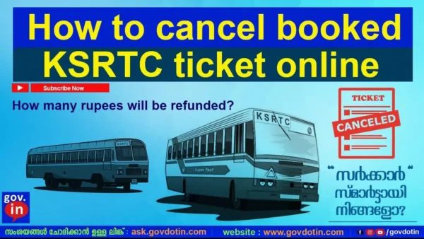 how to cancel KSRTC ticket and what are the charges for cancellation?